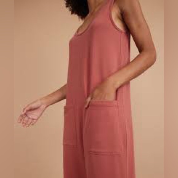 Marine Layer Offline Jumpsuit in Rosewood - Picture 4 of 5